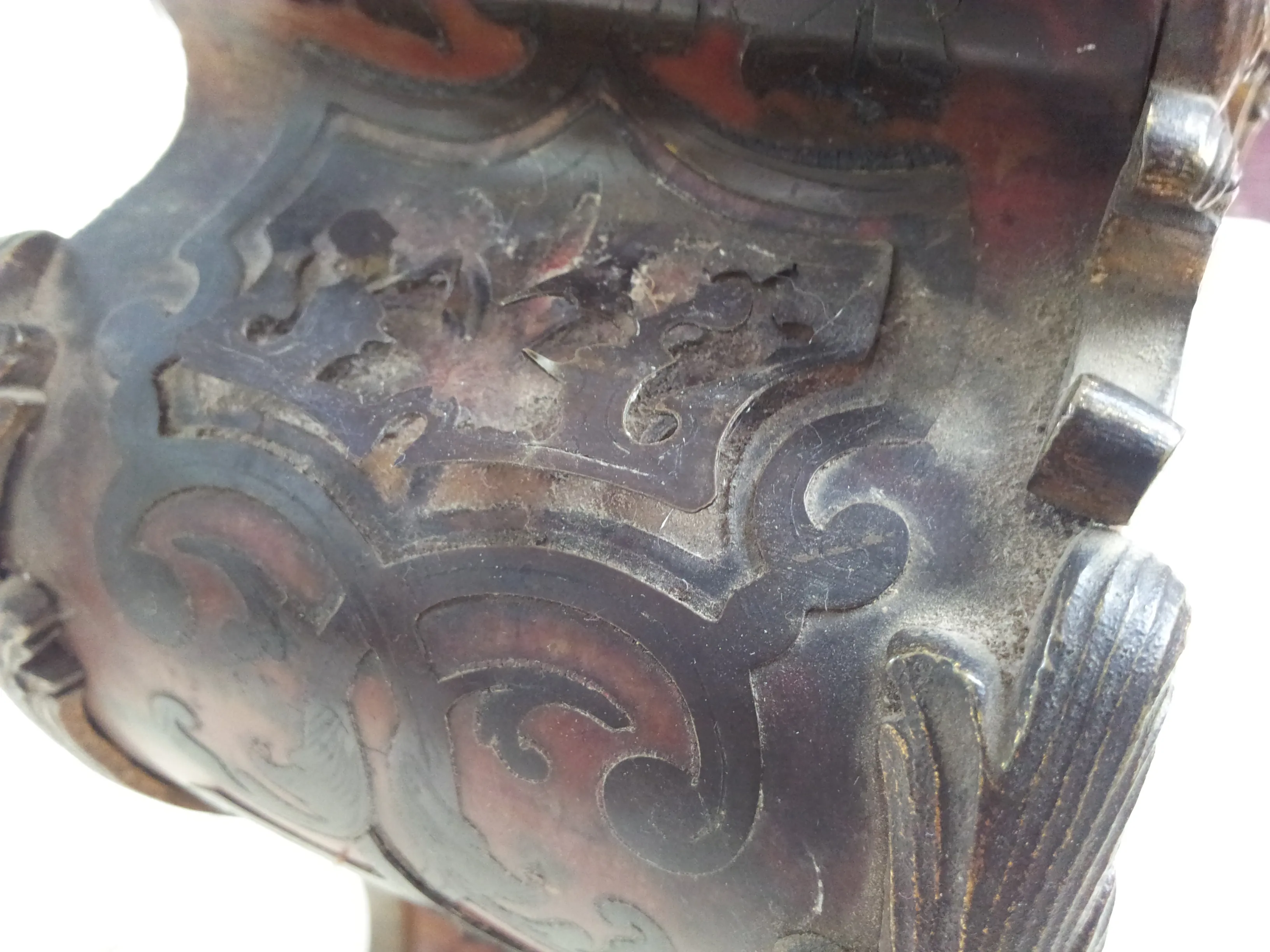 Corrosion, lifting brass and tortoiseshell veneers