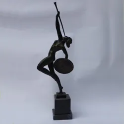 The art deco dancer reassembled on her base