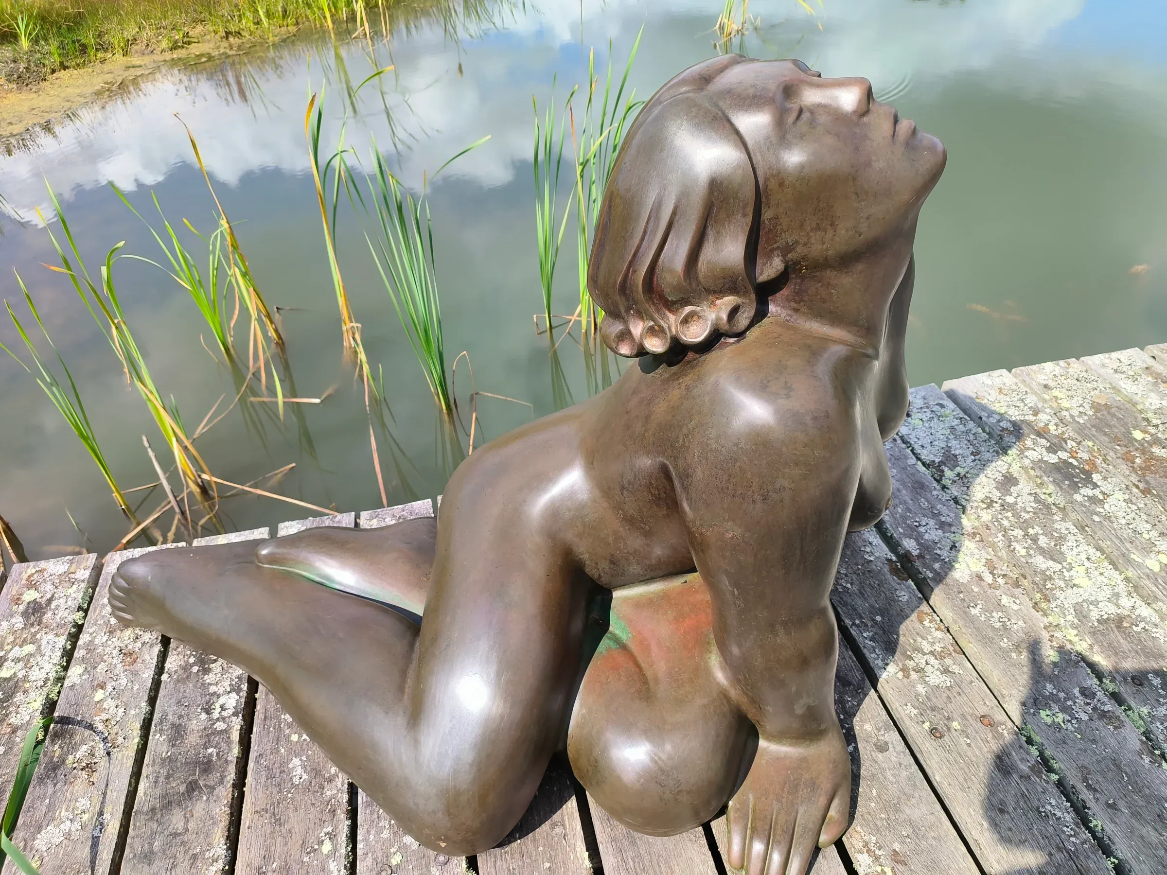 After treatment this bronze is restored and protected by a wax coating