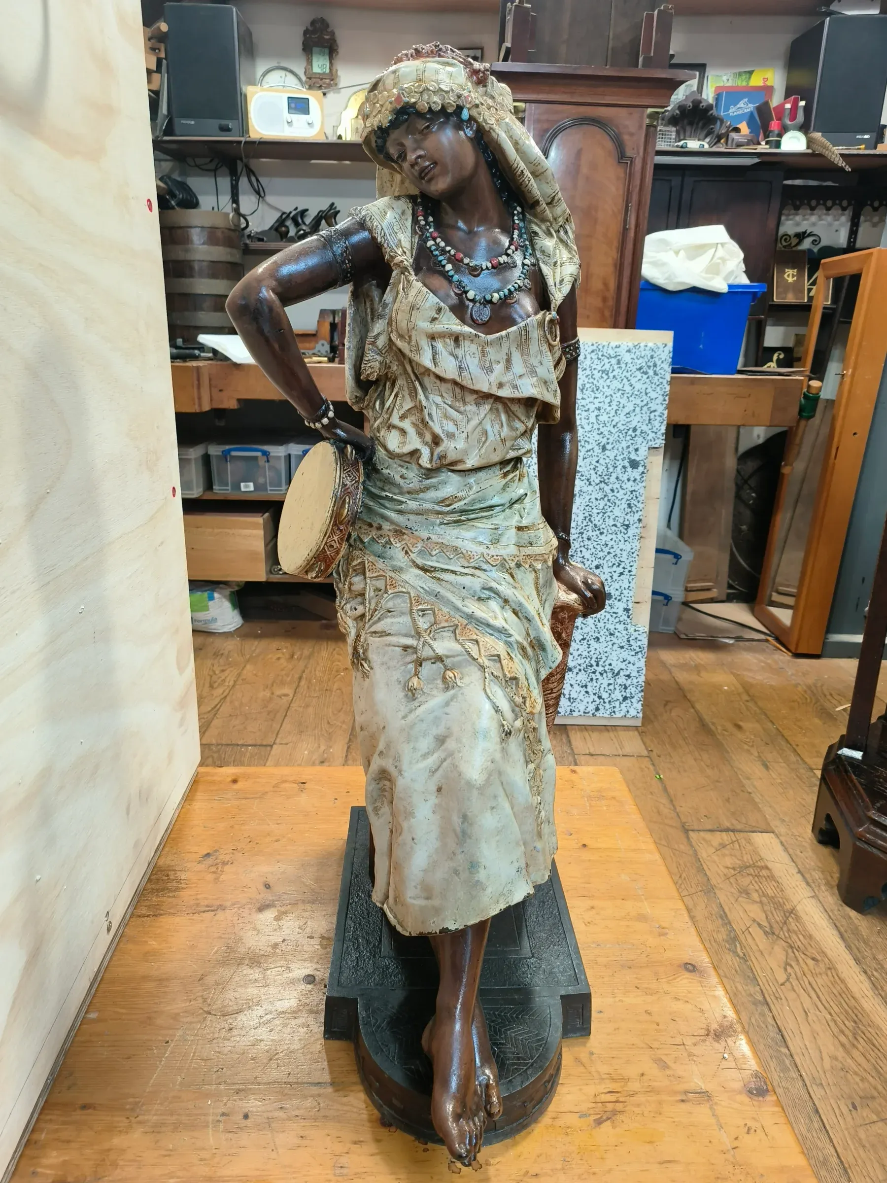 After restoration the sculpture was packed and shipped to the USA