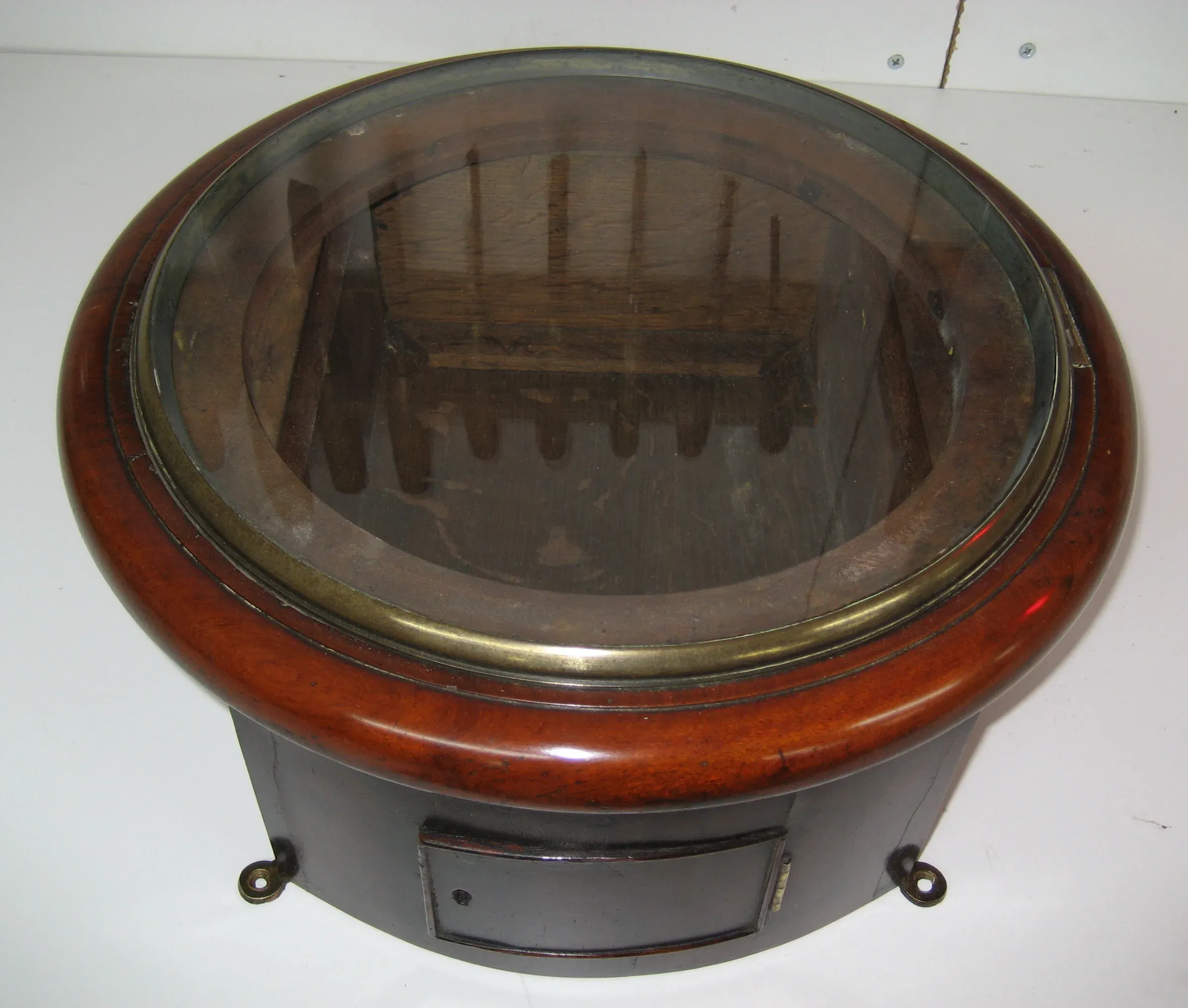 The restored clock case before re-installing the clock movement